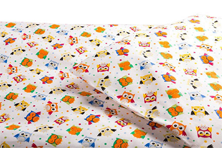 Kinderbettwäsche EULE, Kissen 40x60cm und Decke 100x135cm, mit mangelfesten Knöpfen