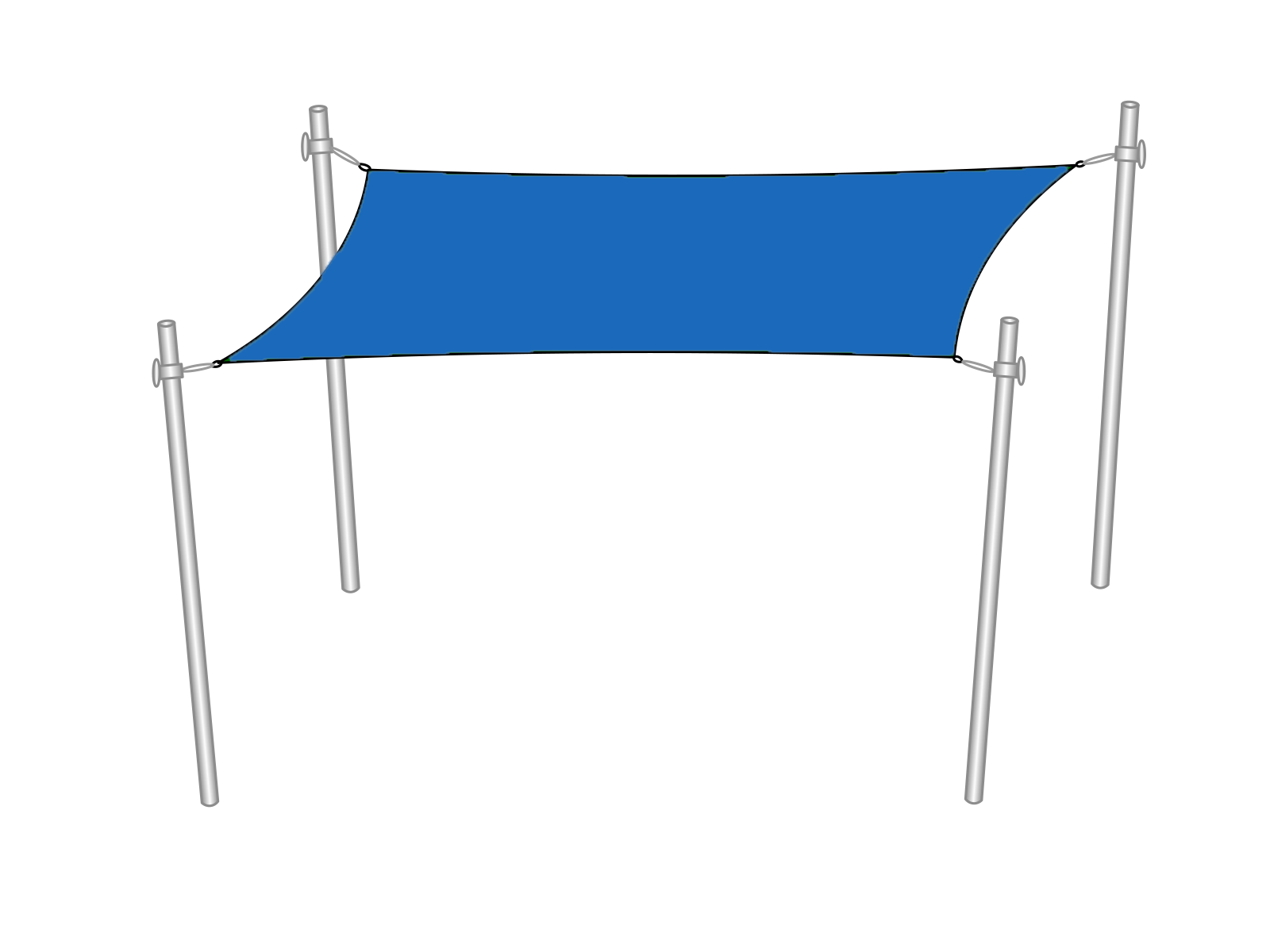 Sonnenschutzanlage quadratisch in 4,00 x 4,00 m