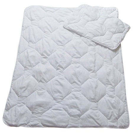 Kinder-Bettenset leicht 2-teilig in weiß, mit Decke 100x135cm und Kissen 40x60cm