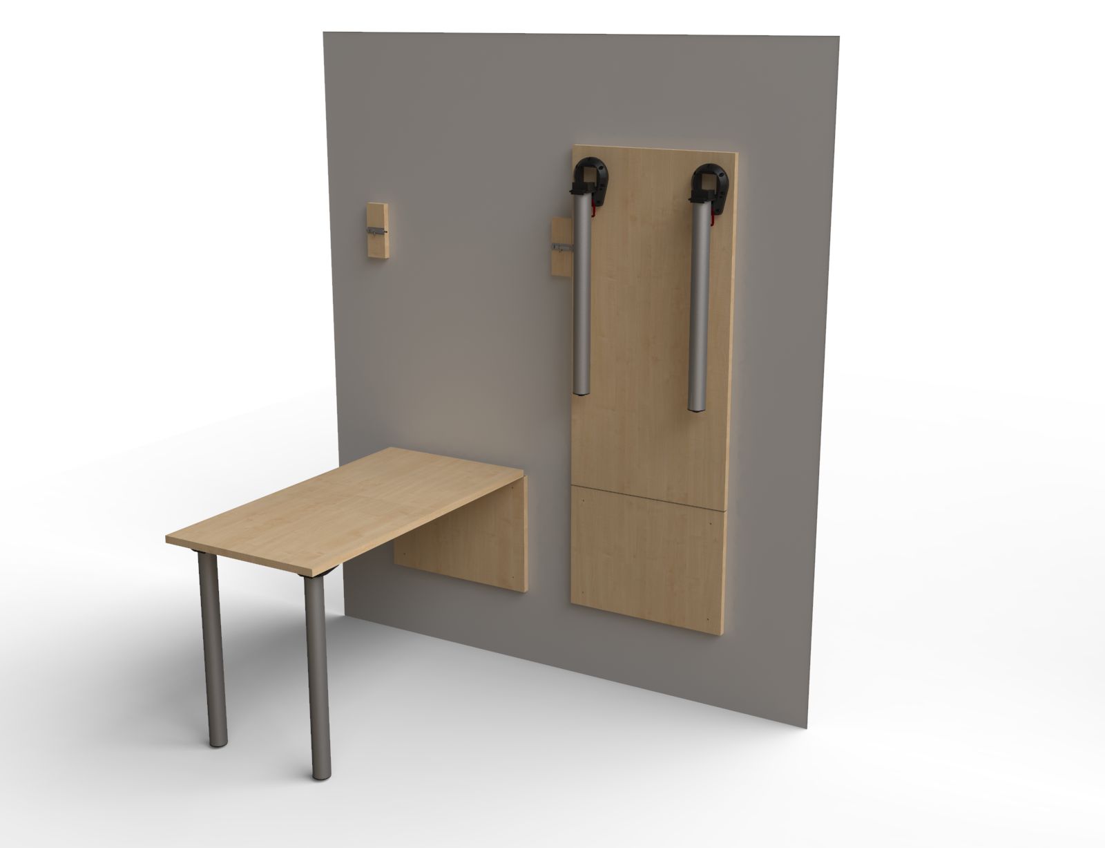 Wandklapp-Rechtecktisch 120x80x58 cm für Sitzhöhe 35 cm